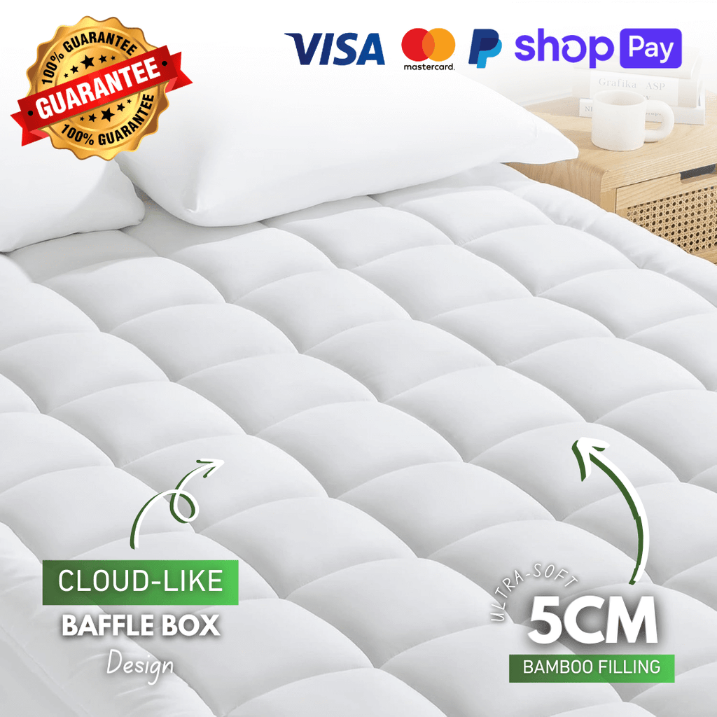 Bamboo Mattress Topper - Sleep Cooler, Wake Up Pain-Free