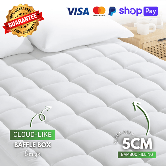 Bamboo Mattress Topper - Sleep Cooler, Wake Up Pain-Free