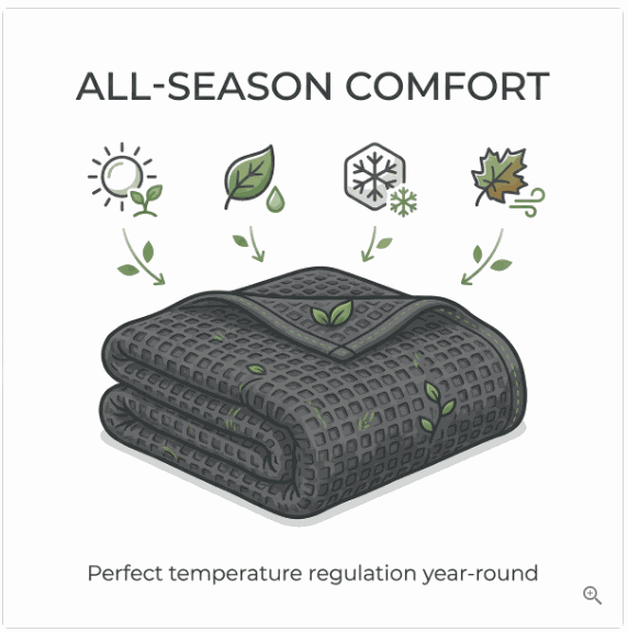Organic Cotton Waffle Blanket – Boost Breathability, Relax in Comfort