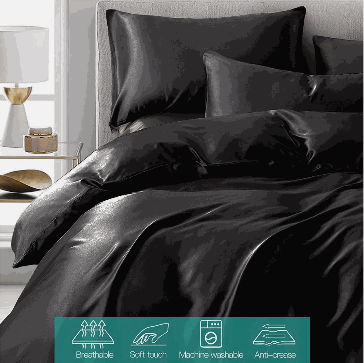 Silk Satin Quilt Cover Set – Smooth Hair, Glowing Skin, Luxe Sleep