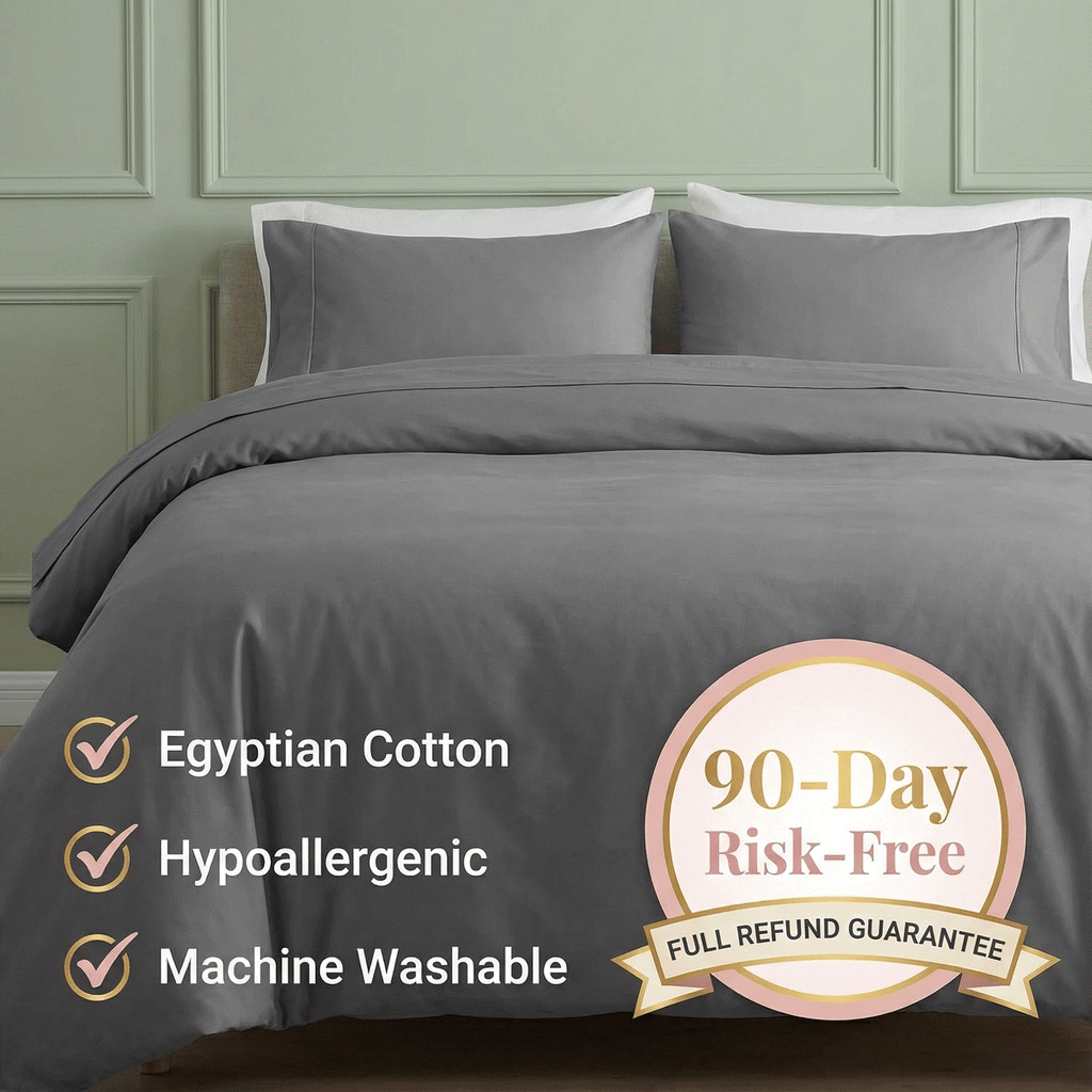 Egyptian Cotton Duvet Cover Set – Ultra Soft, Breathable & Hotel-Luxury Comfort