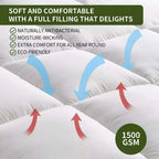 Bamboo Mattress Topper - Sleep Cooler, Wake Up Pain-Free