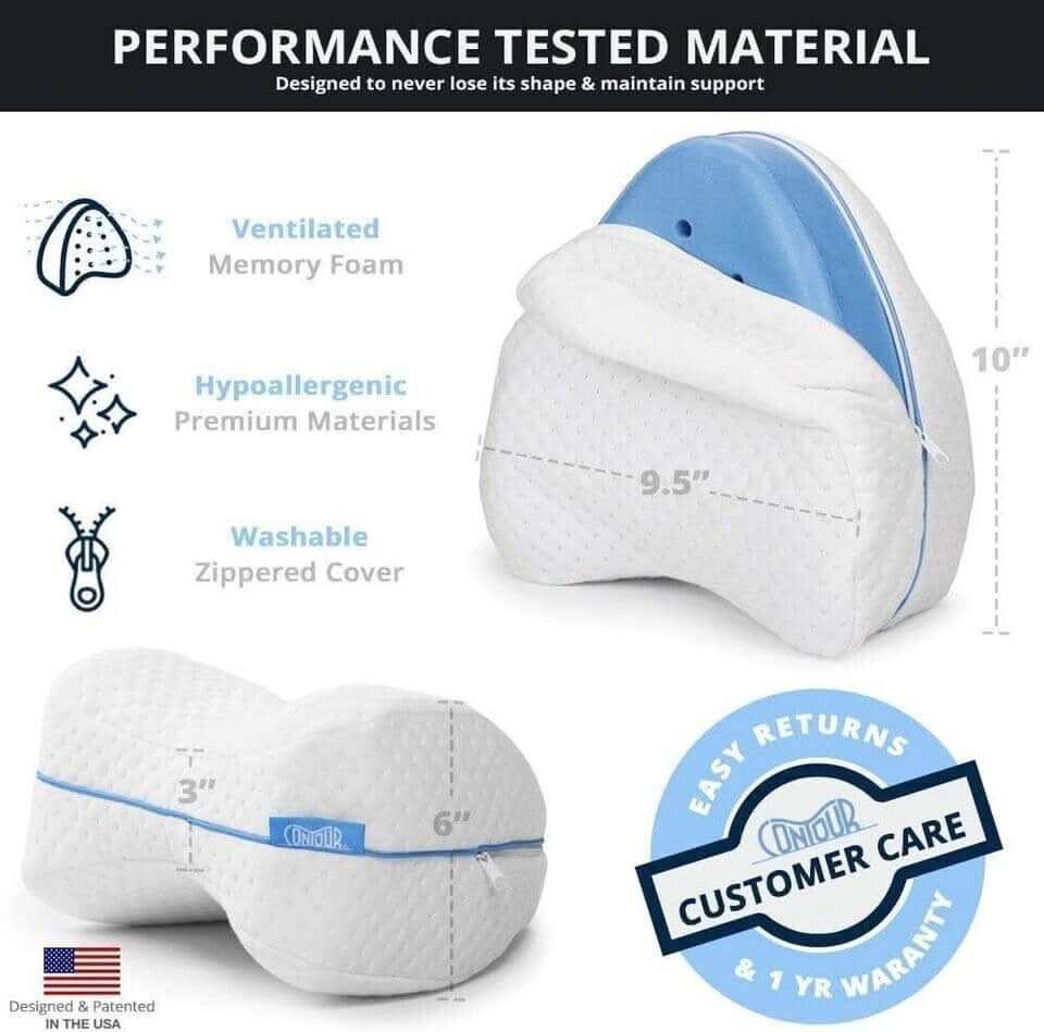 Leg Pillow - Ergonomic Memory Foam, Made for Side Sleepers